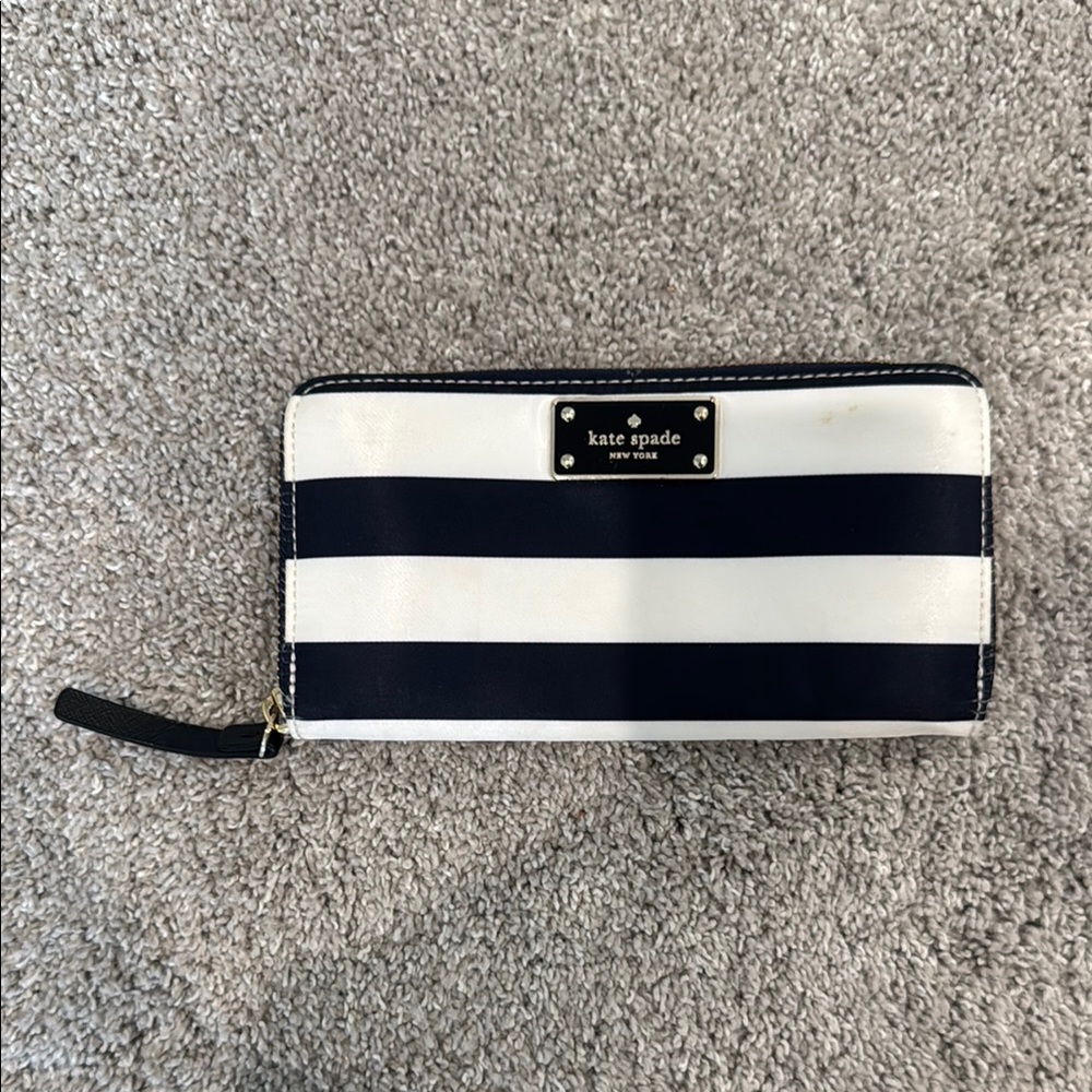 Kate Spade Navy and White Striped Wallet